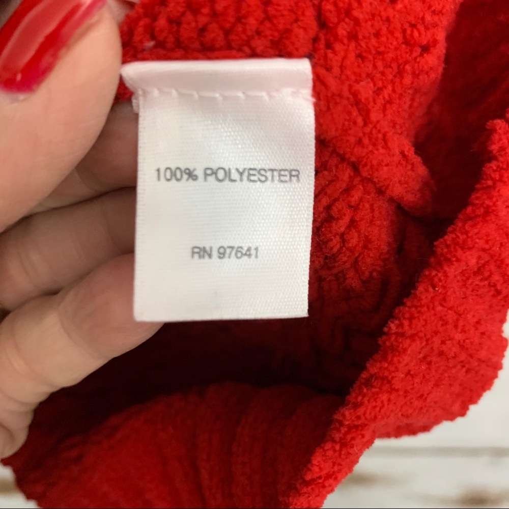 J Jill Red Basket Weave Pattern Button Car - image 8